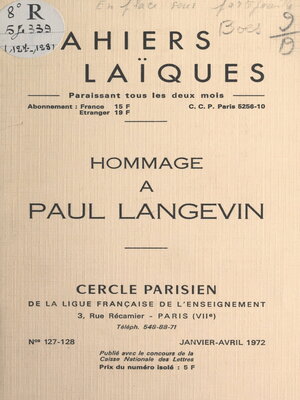 cover image of Hommage à Paul Langevin